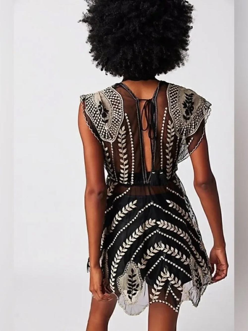 Free People Ollari Colab Ethereal Lace Mini Dress